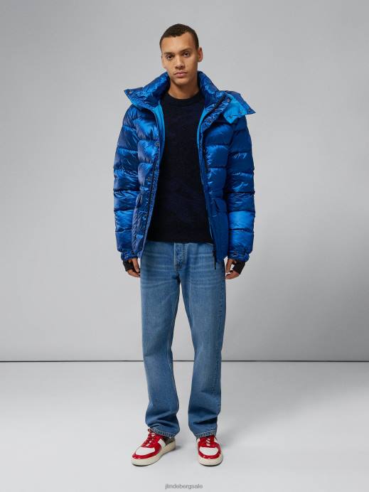 Men J.Lindeberg Nautical Blue Sphere Down Jacket Clothing 8R622450
