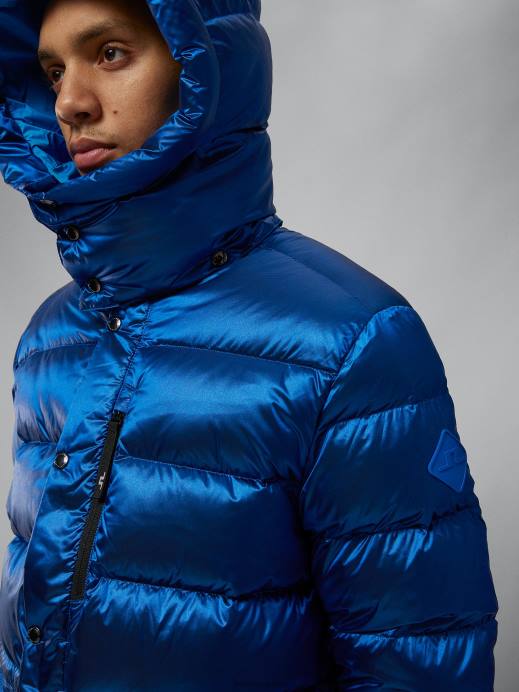 Men J.Lindeberg Nautical Blue Sphere Down Jacket Clothing 8R622450