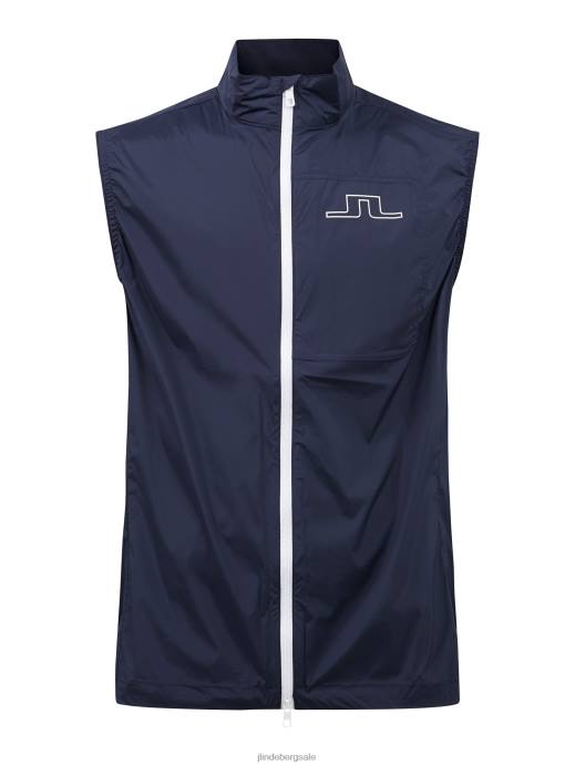 Men J.Lindeberg Navy Ash Light Packable Golf Vest Clothing 8R622495