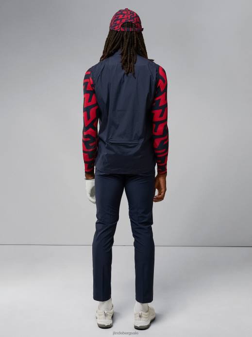 Men J.Lindeberg Navy Ash Light Packable Vest Clothing 8R622393