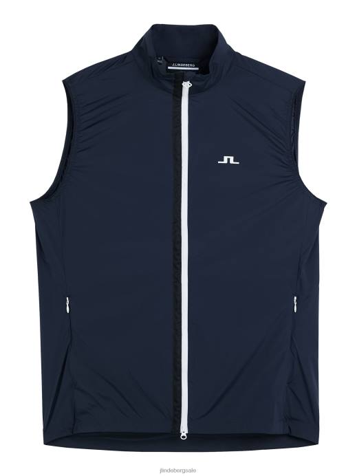 Men J.Lindeberg Navy Ash Light Packable Vest Clothing 8R622393