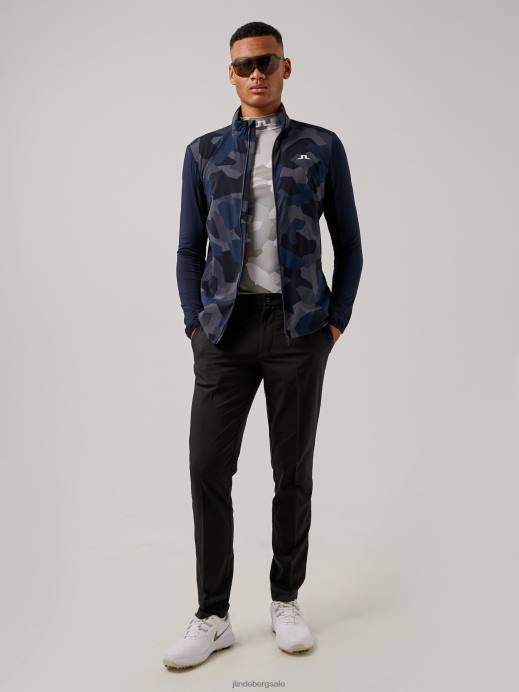 Men J.Lindeberg Navy Camo Packlight Print Golf Jacket Clothing 8R622497