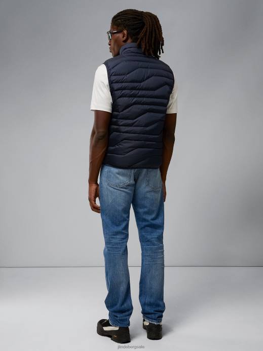 Men J.Lindeberg Navy Cliff Light Down Vest Clothing 8R622432