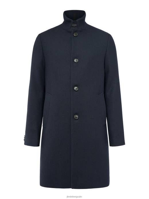 Men J.Lindeberg Navy Holger 2.0 Melton Coat Clothing 8R622415