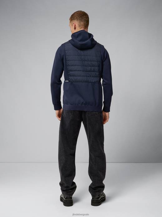 Men J.Lindeberg Navy Kenny Hybrid Hooded Jacket Clothing 8R622420