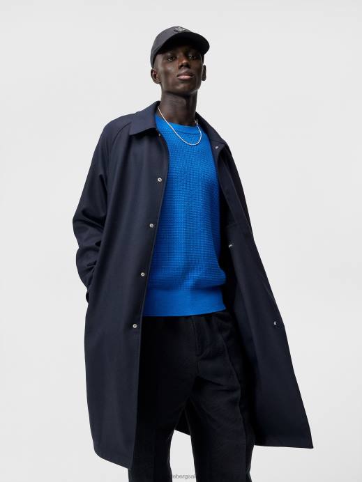 Men J.Lindeberg Navy Paxton Raglan Wool Coat Clothing 8R62930