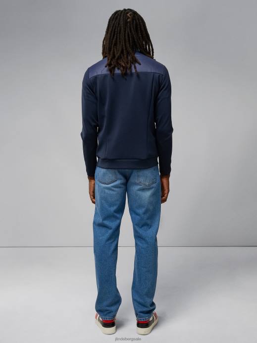 Men J.Lindeberg Navy Quilt Hybrid Jacket Clothing 8R622424