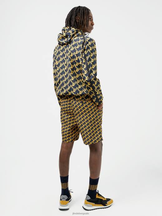 Men J.Lindeberg Navy Trace Printed Wind Jacket Clothing 8R622455