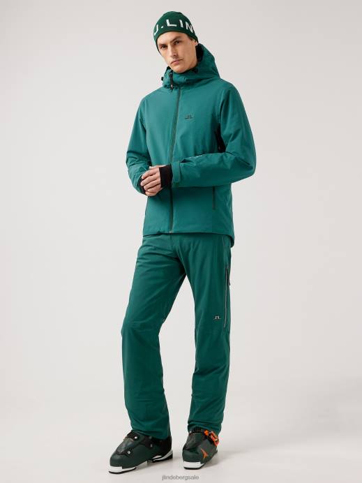 Men J.Lindeberg Treeline Green Ace Ski Jacket Clothing 8R622490