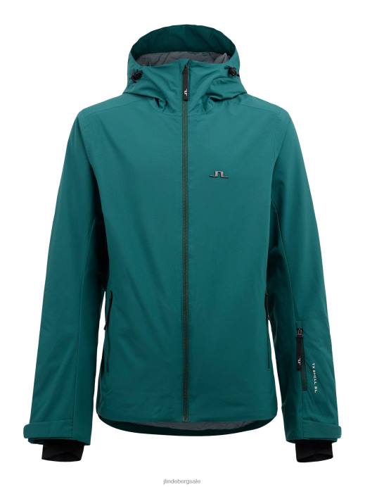 Men J.Lindeberg Treeline Green Ace Ski Jacket Clothing 8R622490