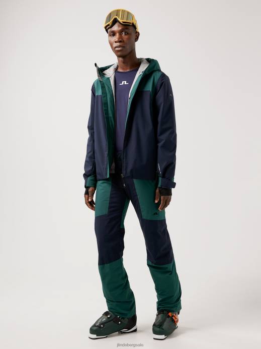 Men J.Lindeberg Treeline Green Base Camp Ski Jacket Clothing 8R622475