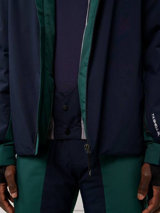 Men J.Lindeberg Treeline Green Base Camp Ski Jacket Clothing 8R622475