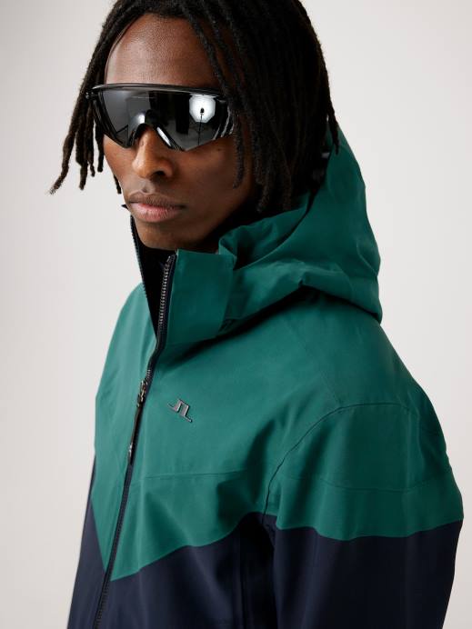 Men J.Lindeberg Treeline Green Omnia Pro Ski Jacket Clothing 8R622487