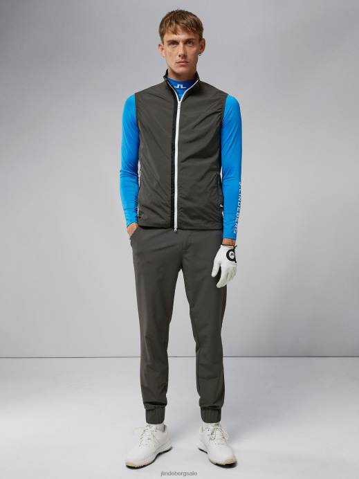 Men J.Lindeberg Volcanic Ash Ash Light Packable Vest Clothing 8R622396