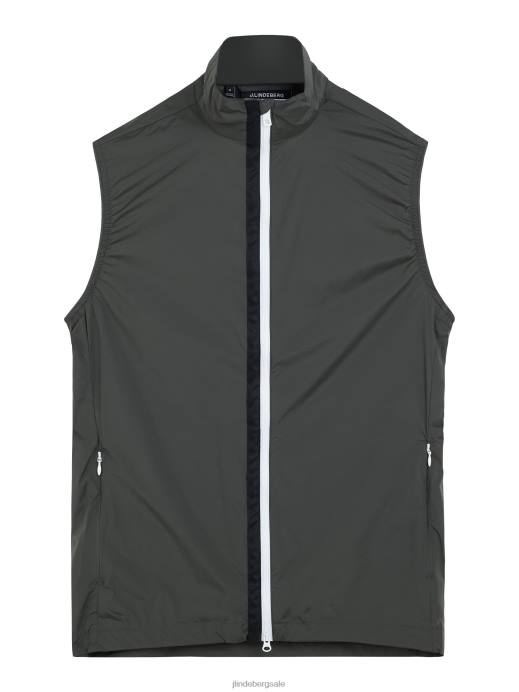 Men J.Lindeberg Volcanic Ash Ash Light Packable Vest Clothing 8R622396