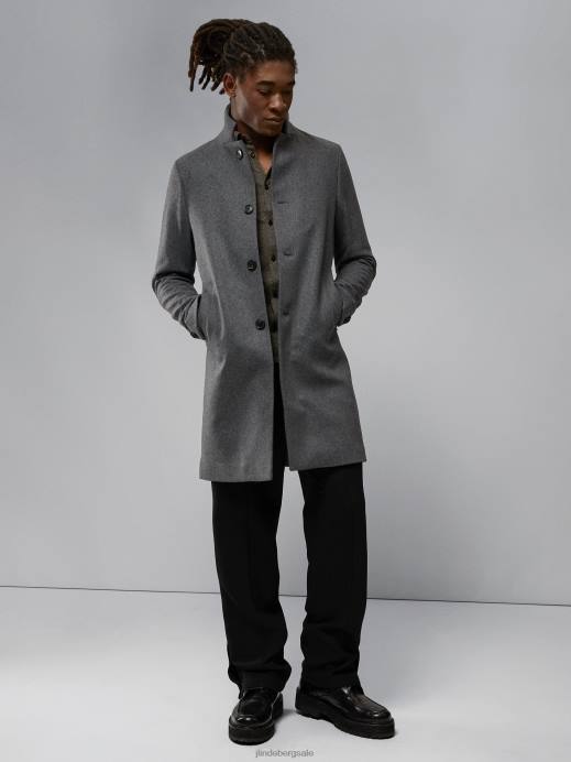 Men J.Lindeberg Volcanic Ash Holger 2.0 Melton Coat Clothing 8R622416