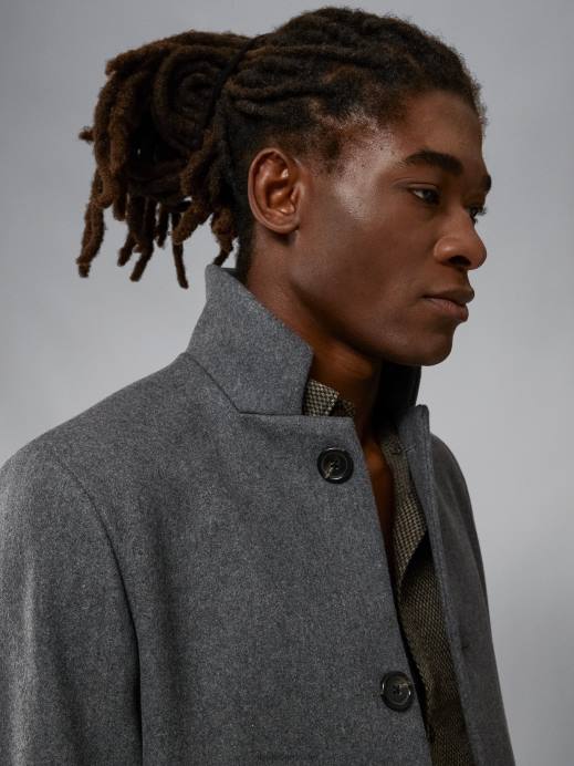Men J.Lindeberg Volcanic Ash Holger 2.0 Melton Coat Clothing 8R622416