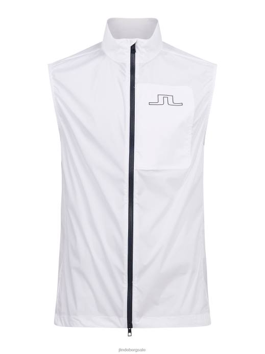 Men J.Lindeberg White Ash Light Packable Golf Vest Clothing 8R622494