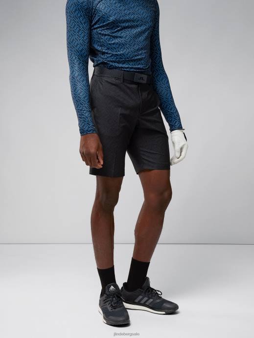 Men J.Lindeberg Black Bridge Monogram Eloy Print Shorts Clothing 8R622182