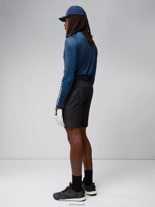 Men J.Lindeberg Black Bridge Monogram Eloy Print Shorts Clothing 8R622182