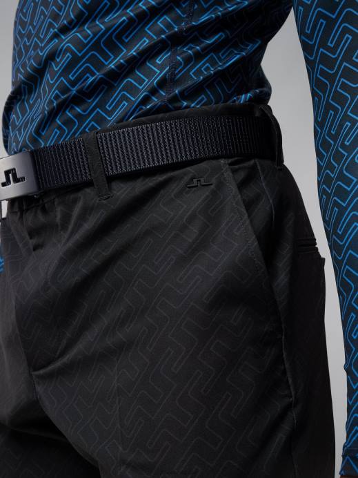 Men J.Lindeberg Black Bridge Monogram Eloy Print Shorts Clothing 8R622182