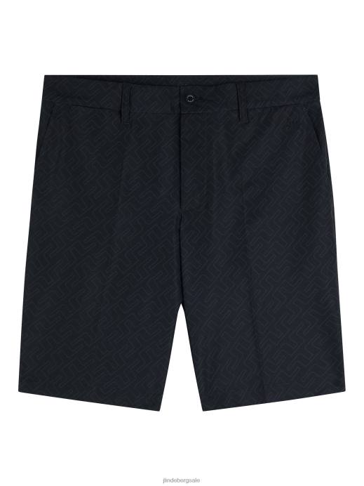 Men J.Lindeberg Black Bridge Monogram Eloy Print Shorts Clothing 8R622182
