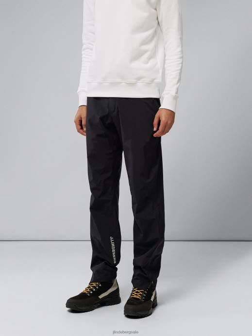 Men J.Lindeberg Black Bridge Rain Pants Clothing 8R622203