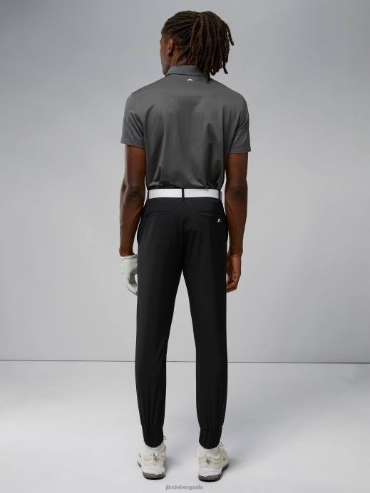 Men J.Lindeberg Black Cuff Jogger Pant Clothing 8R622184