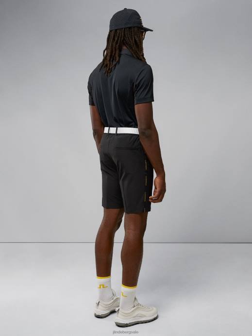 Men J.Lindeberg Black Stuart Stripe Shorts Clothing 8R622174