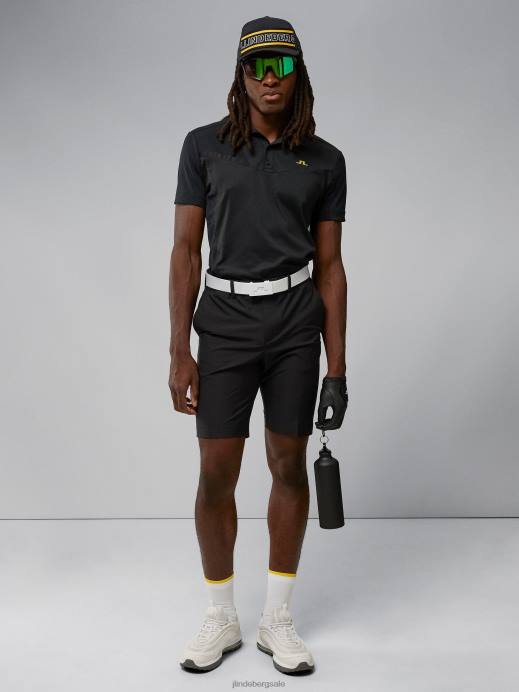 Men J.Lindeberg Black Stuart Stripe Shorts Clothing 8R622174