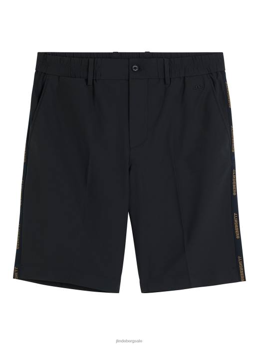 Men J.Lindeberg Black Stuart Stripe Shorts Clothing 8R622174