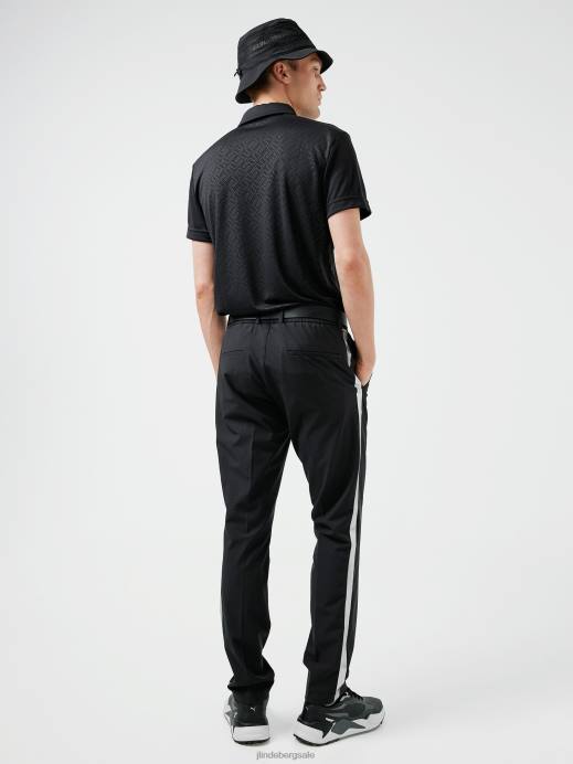 Men J.Lindeberg Black Stue Stripe Golf Pant Clothing 8R622209