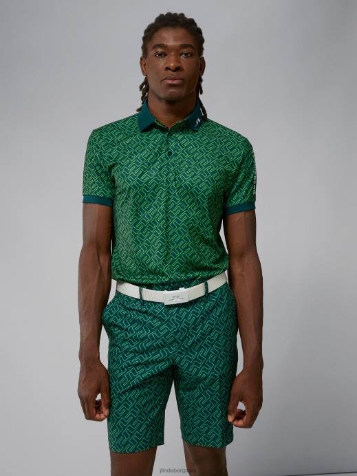 Men J.Lindeberg Classic Green Bridge Monogram Eloy Print Shorts Clothing 8R622181