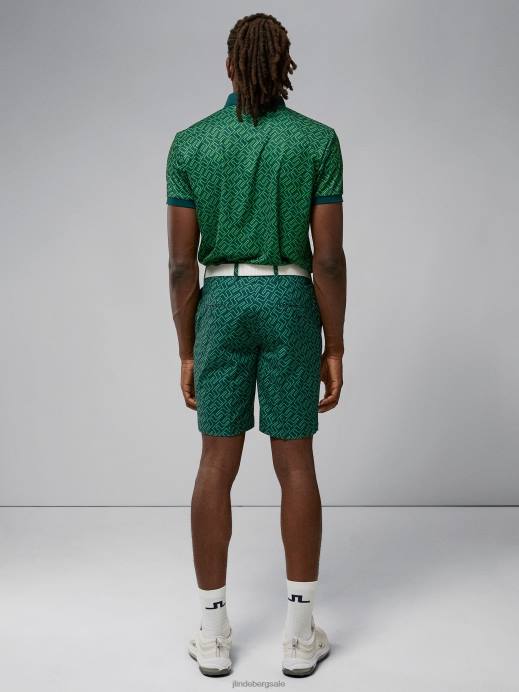 Men J.Lindeberg Classic Green Bridge Monogram Eloy Print Shorts Clothing 8R622181