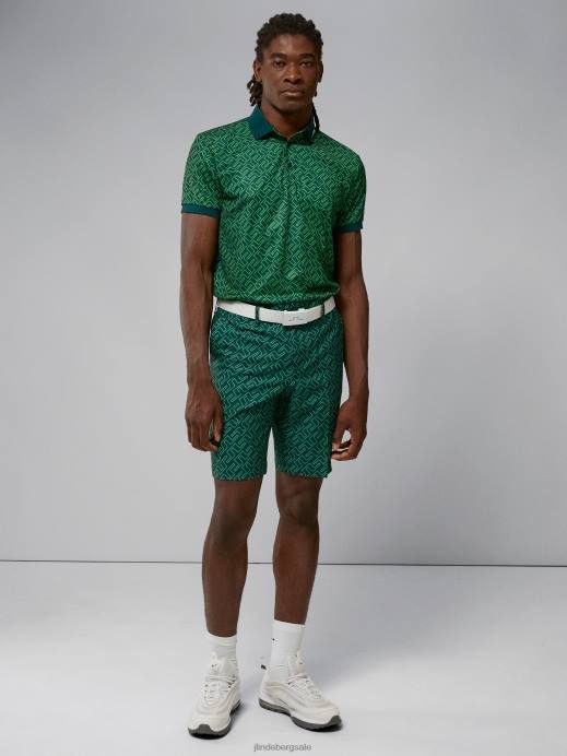 Men J.Lindeberg Classic Green Bridge Monogram Eloy Print Shorts Clothing 8R622181