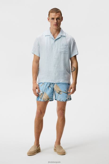 Men J.Lindeberg Dream Blue Banks Tropical Swim Trunks Clothing 8R621114