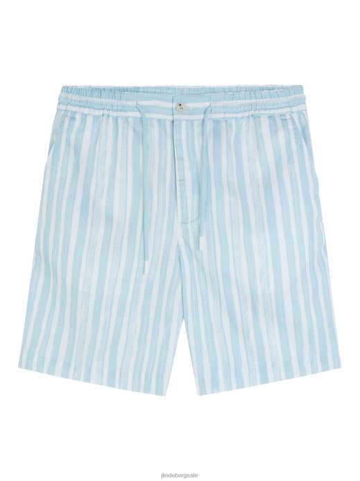 Men J.Lindeberg Dream Blue Earl Painted Stripe Shorts Clothing 8R621124