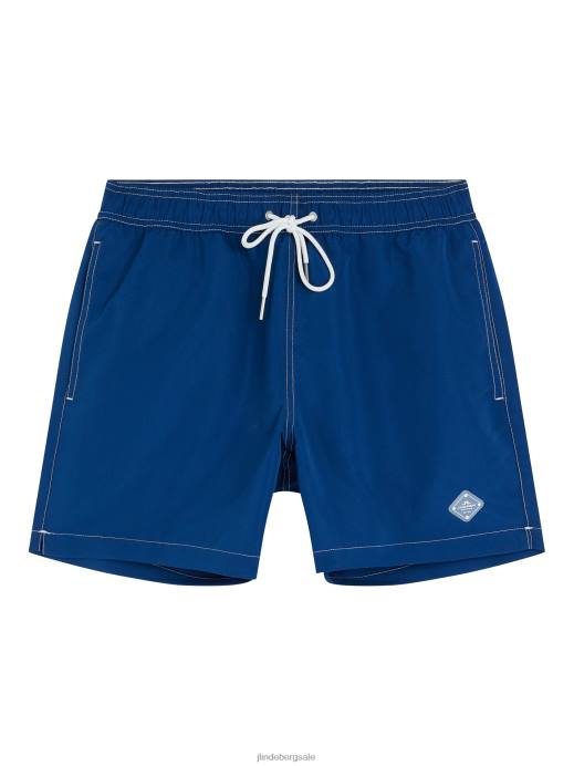 Men J.Lindeberg Estate Blue Banks Solid Swim Trunks Clothing 8R621118