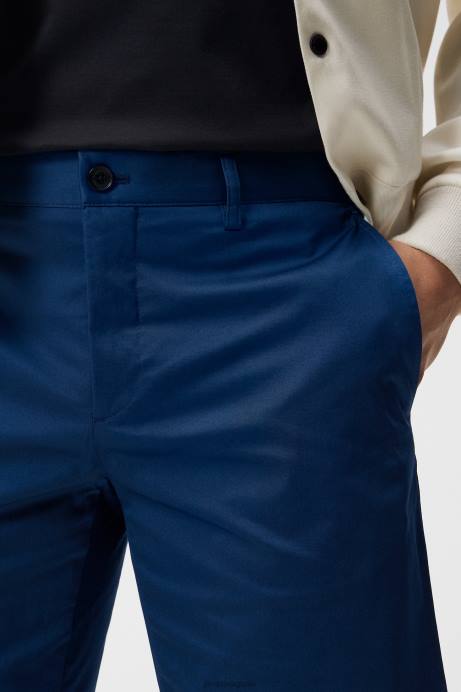 Men J.Lindeberg Estate Blue Nathan Super Satin Shorts Clothing 8R621129