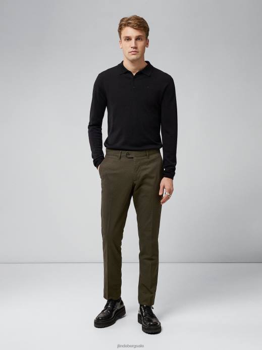 Men J.Lindeberg Forest Green Grant Micro Texture Pants Clothing 8R622198
