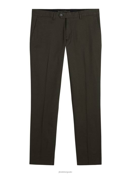 Men J.Lindeberg Forest Green Grant Micro Texture Pants Clothing 8R622198