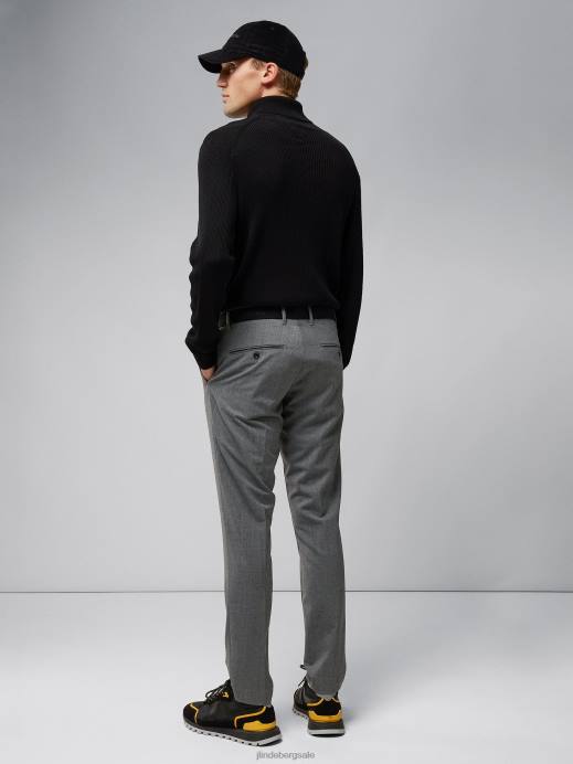 Men J.Lindeberg Grey Melange Grant Stretch Twill Pants Clothing 8R622196