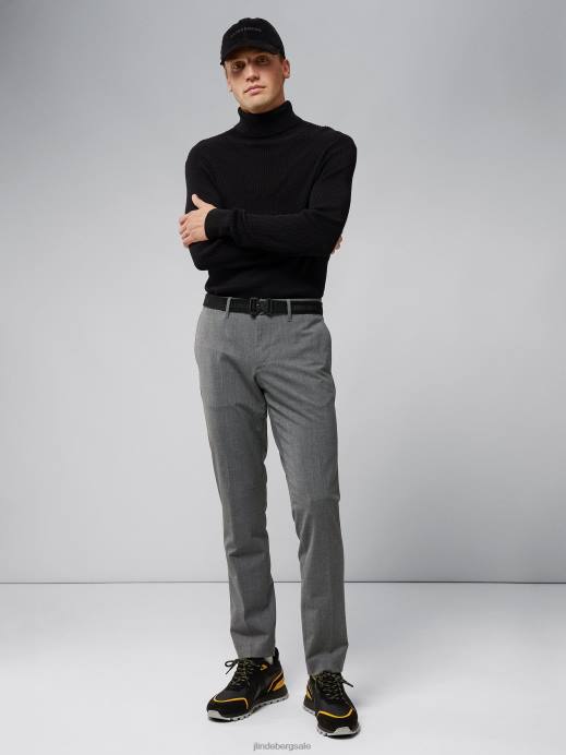 Men J.Lindeberg Grey Melange Grant Stretch Twill Pants Clothing 8R622196