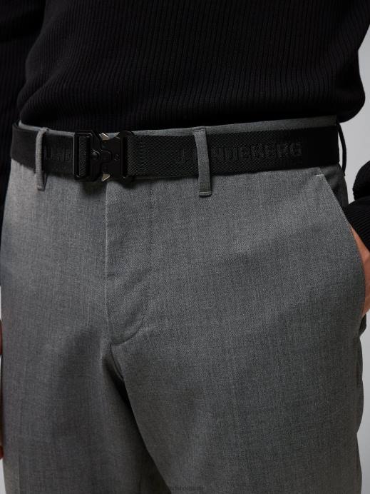 Men J.Lindeberg Grey Melange Grant Stretch Twill Pants Clothing 8R622196