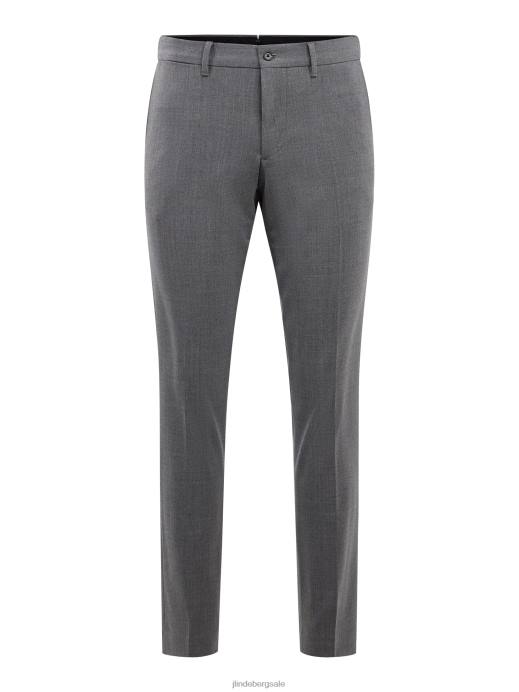 Men J.Lindeberg Grey Melange Grant Stretch Twill Pants Clothing 8R622196