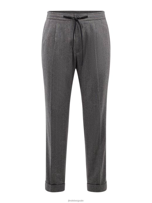 Men J.Lindeberg Grey Melange Sasha Striped Flannel Pants Clothing 8R622197