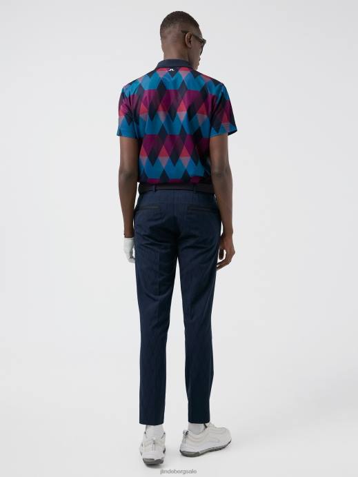 Men J.Lindeberg Navy Active Argyle Golf Pant Clothing 8R622218