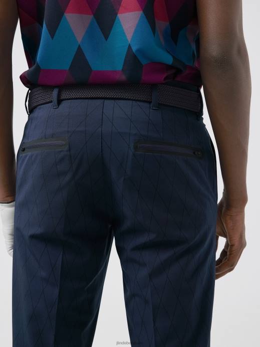 Men J.Lindeberg Navy Active Argyle Golf Pant Clothing 8R622218