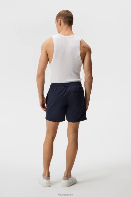 Men J.Lindeberg Navy Banks Solid Swim Trunks Clothing 8R621116