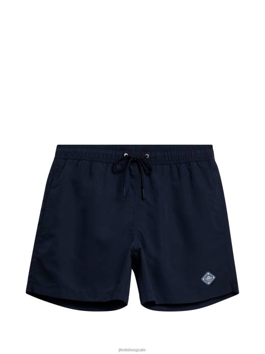 Men J.Lindeberg Navy Banks Solid Swim Trunks Clothing 8R621116